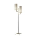 thumbnail image 1 of Adesso Davis Floor Lamp Matte Black & Antique Brass Natural Textured Fabric, 1 of 3