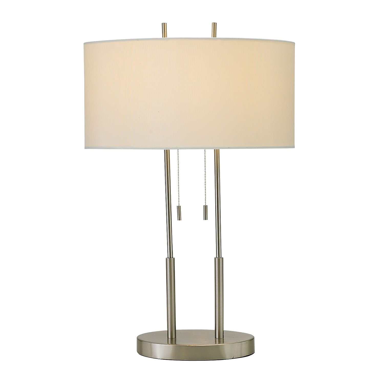 Adjustable Brushed Steel Table Lamp with White Shade