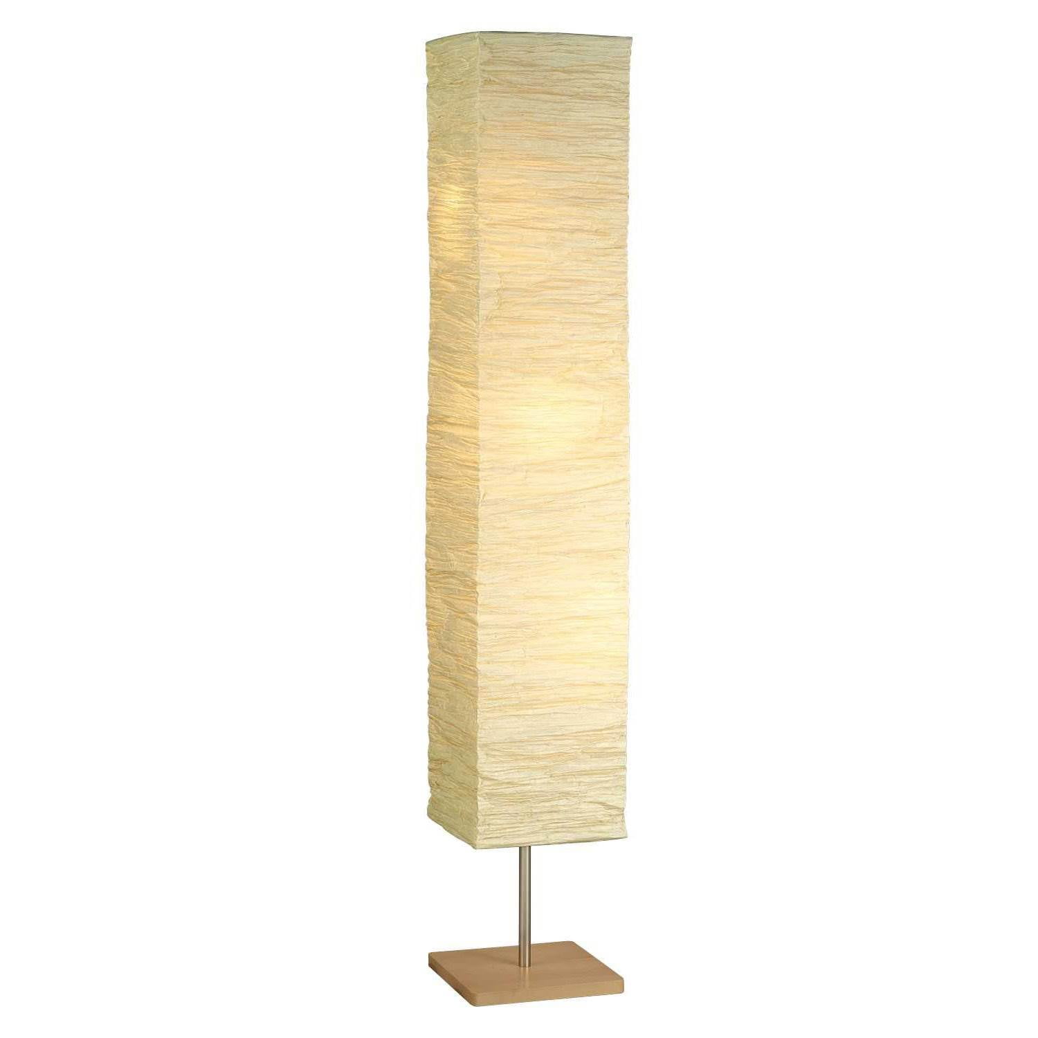 Lumina White 24" Energy Star Modern Floorchiere with Natural Paper Shade