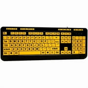Adesso EasyTouch 132 Luminous 4X Large Print Multimedia Desktop Keyboard