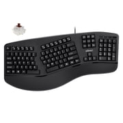 Adesso EasyTouch 150 Ergonomic Wired Mechanical Keyboard with Cherry MX Brown Switches, Integrated Palm Rest, Dedicated CoPilot AI Hotkey, Full-Sized Layout with Numeric Pad for Comfortable Typing