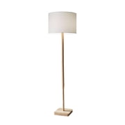 Adesso Ellis 58.5" Rustic/Lodge Dimmable Natural Rubber Wood Standard Lamps Floor Lamp with White Solid Print Shades