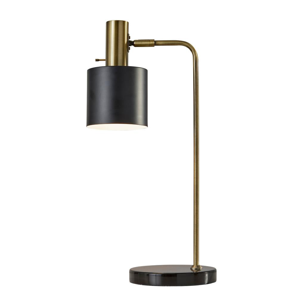 Adesso Emmett Desk Lamp, Antique Brass and Black