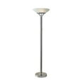 thumbnail image 1 of Adesso Expo 71.5" Brushed Steel Torchiere Floor Lamp with Frosted Glass Shade, 1 of 4