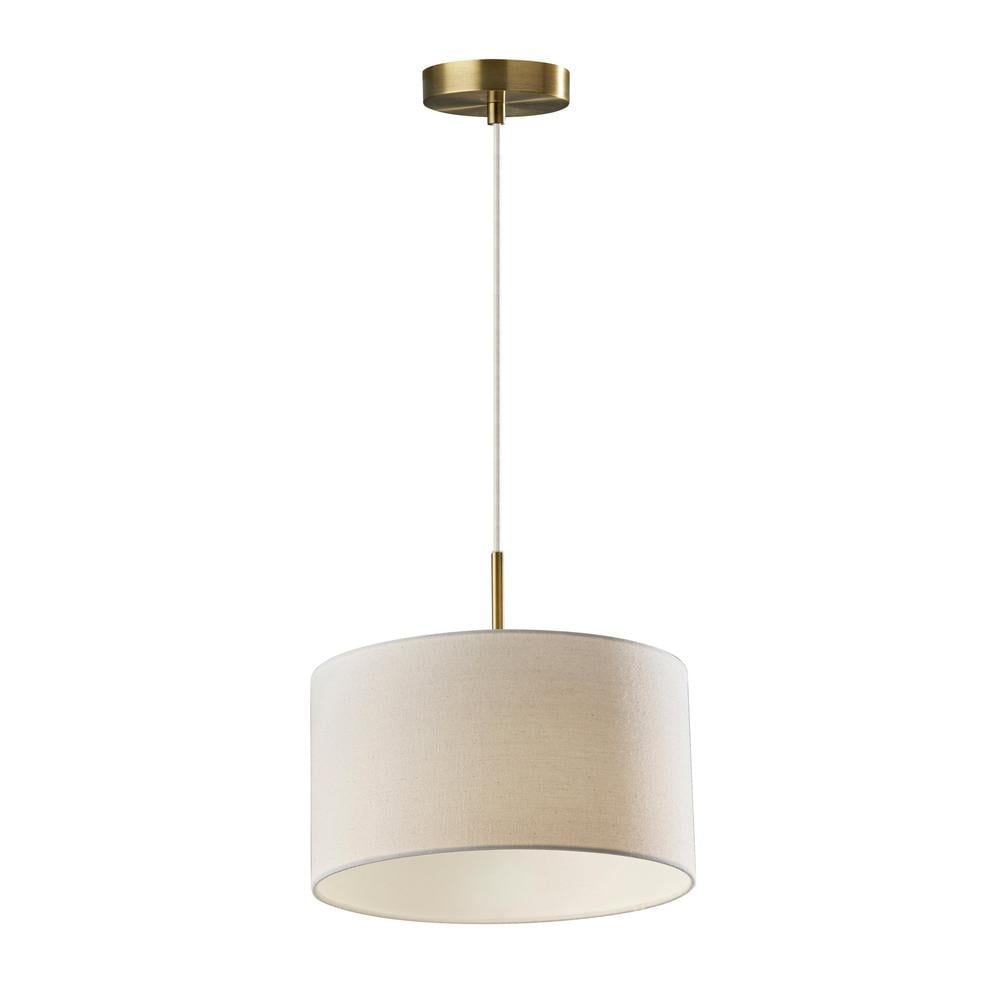 Finley Antique Brass and Glass Drum Pendant Light