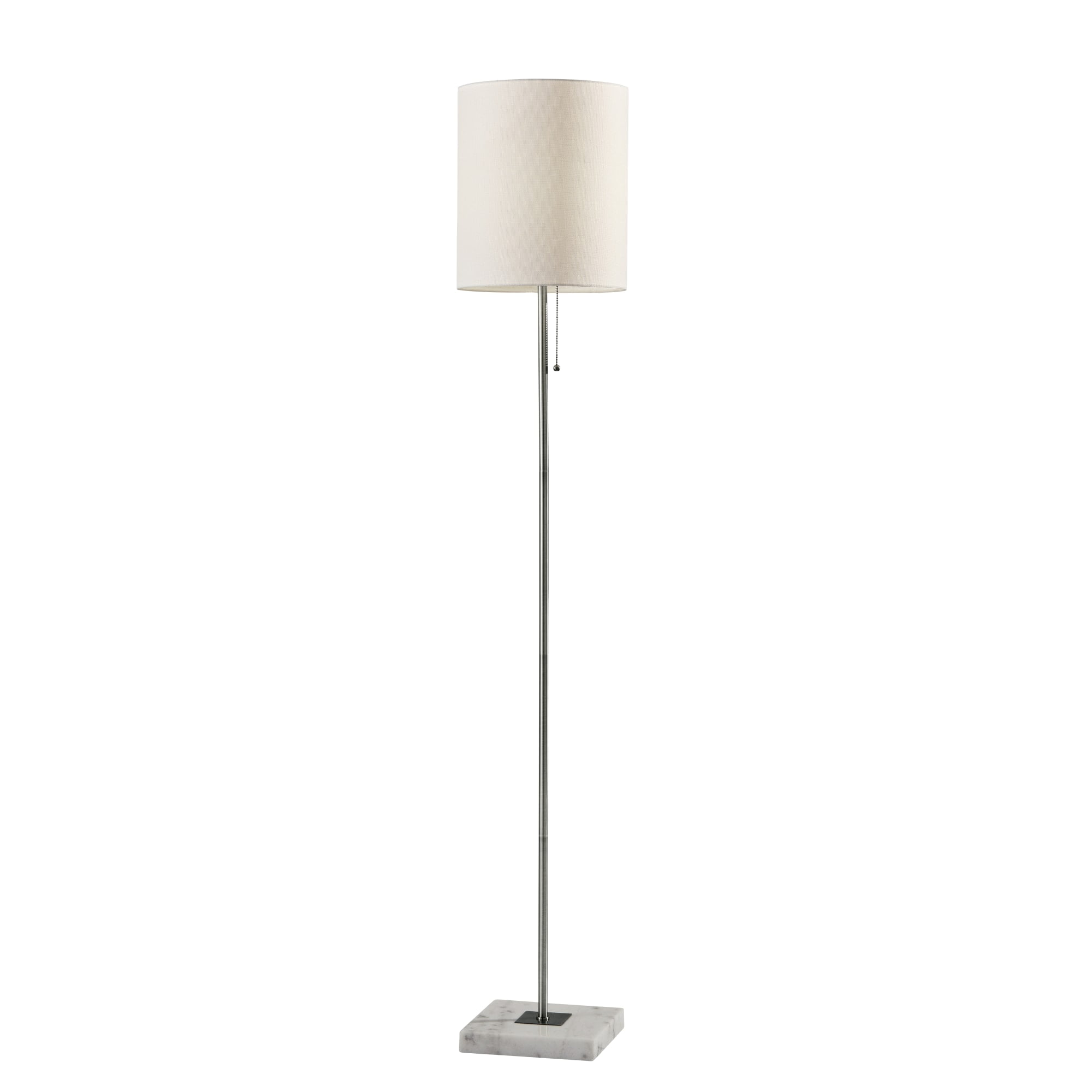 Hampton Bay 58-inch Brass Floor Lamp in Bronze with Linen Shade