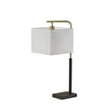 thumbnail image 1 of Adesso Flora Table Lamp, Black & Antique Brass, Off-White Textured Fabric Shade, 1 of 5