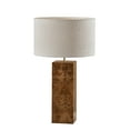 thumbnail image 1 of Adesso Frederick 28.5" 1-Light Burled Wood & Brass Table Lamp with White Boucle Shade, 1 of 6