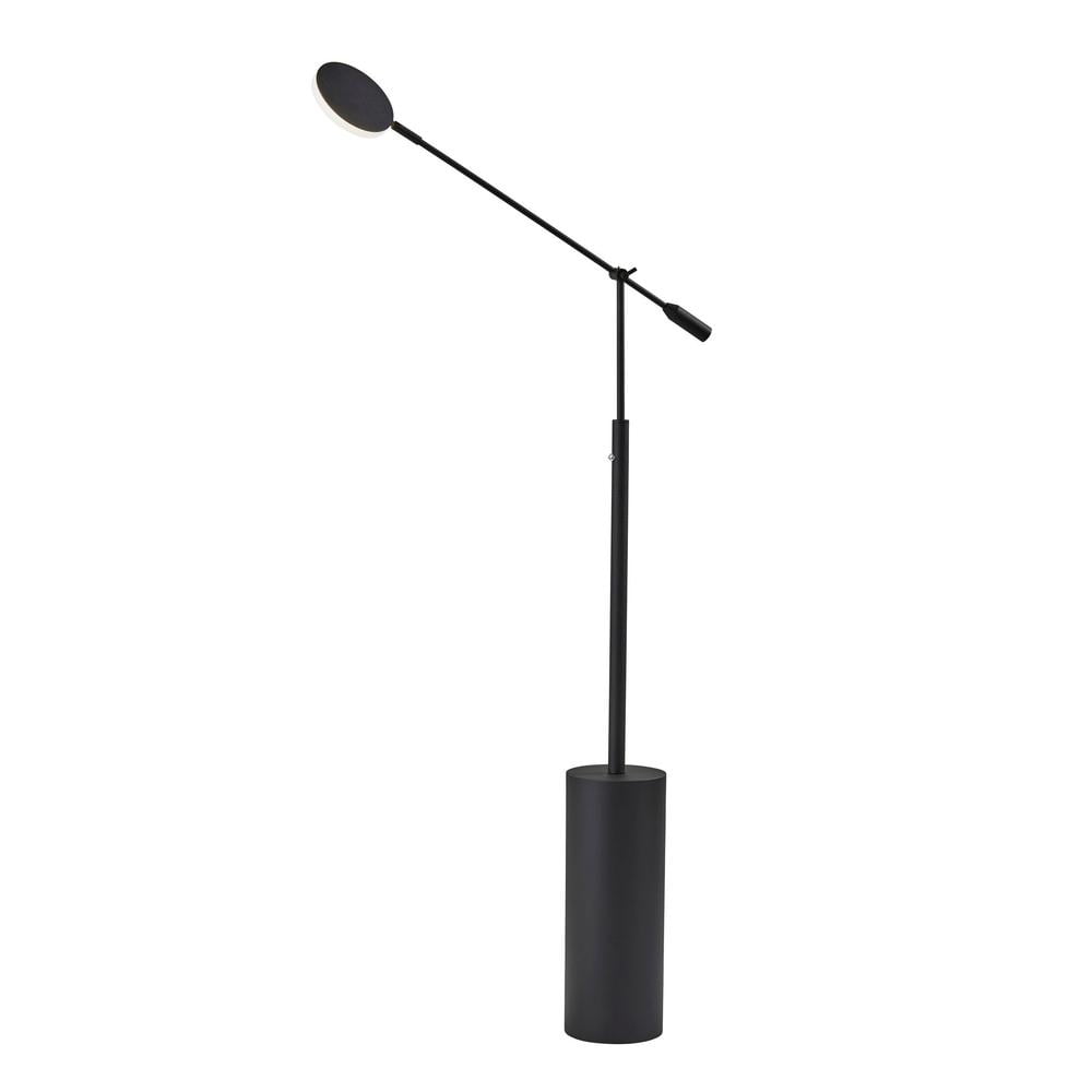 Adjustable Black Metal LED Floor Lamp with Diffuser