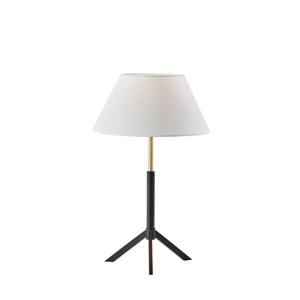 Harvey Black Metal Tripod Table Lamp with Linen Shade