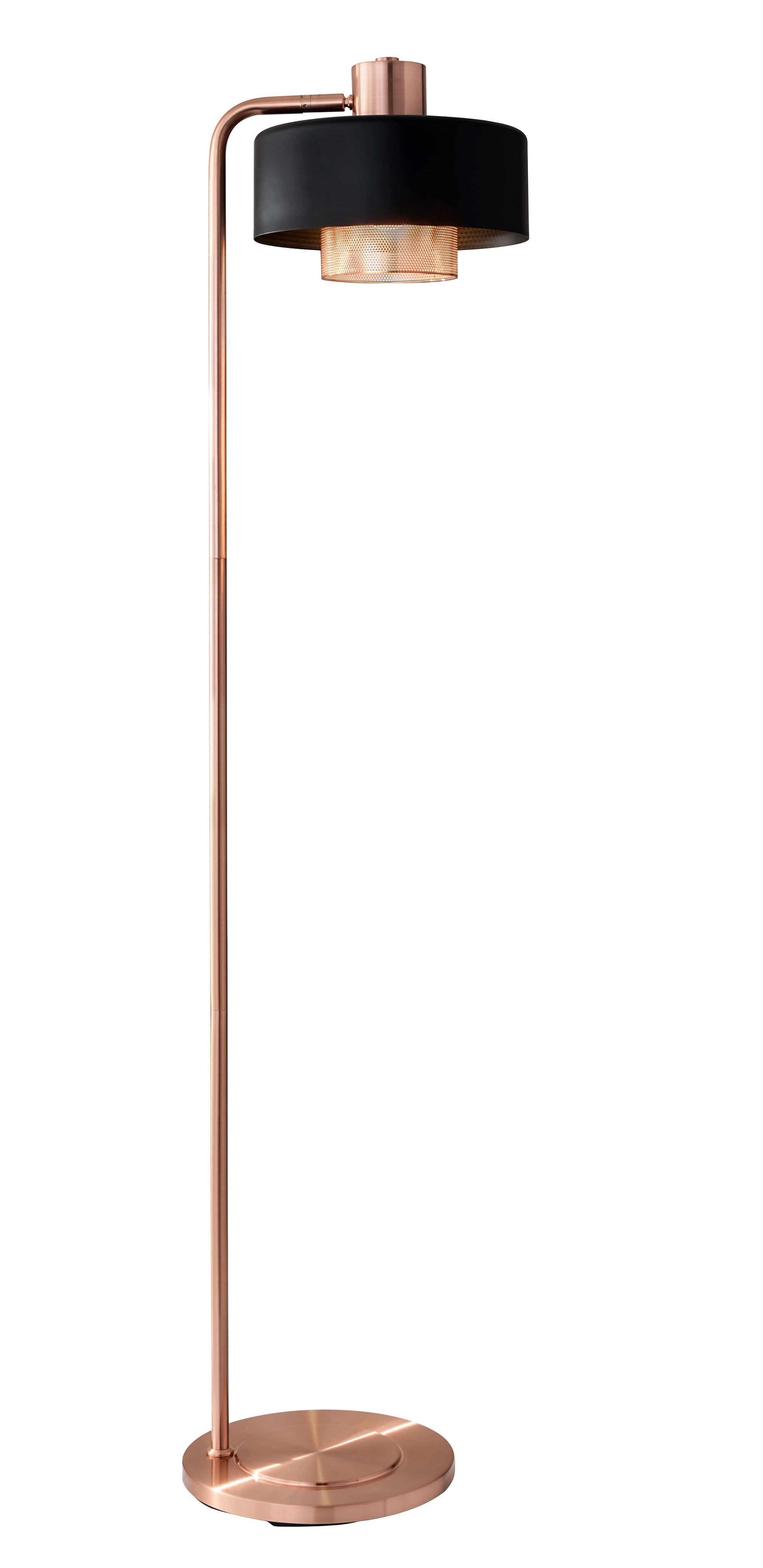 Bradbury 60'' Black and Copper Adjustable Arched Floor Lamp