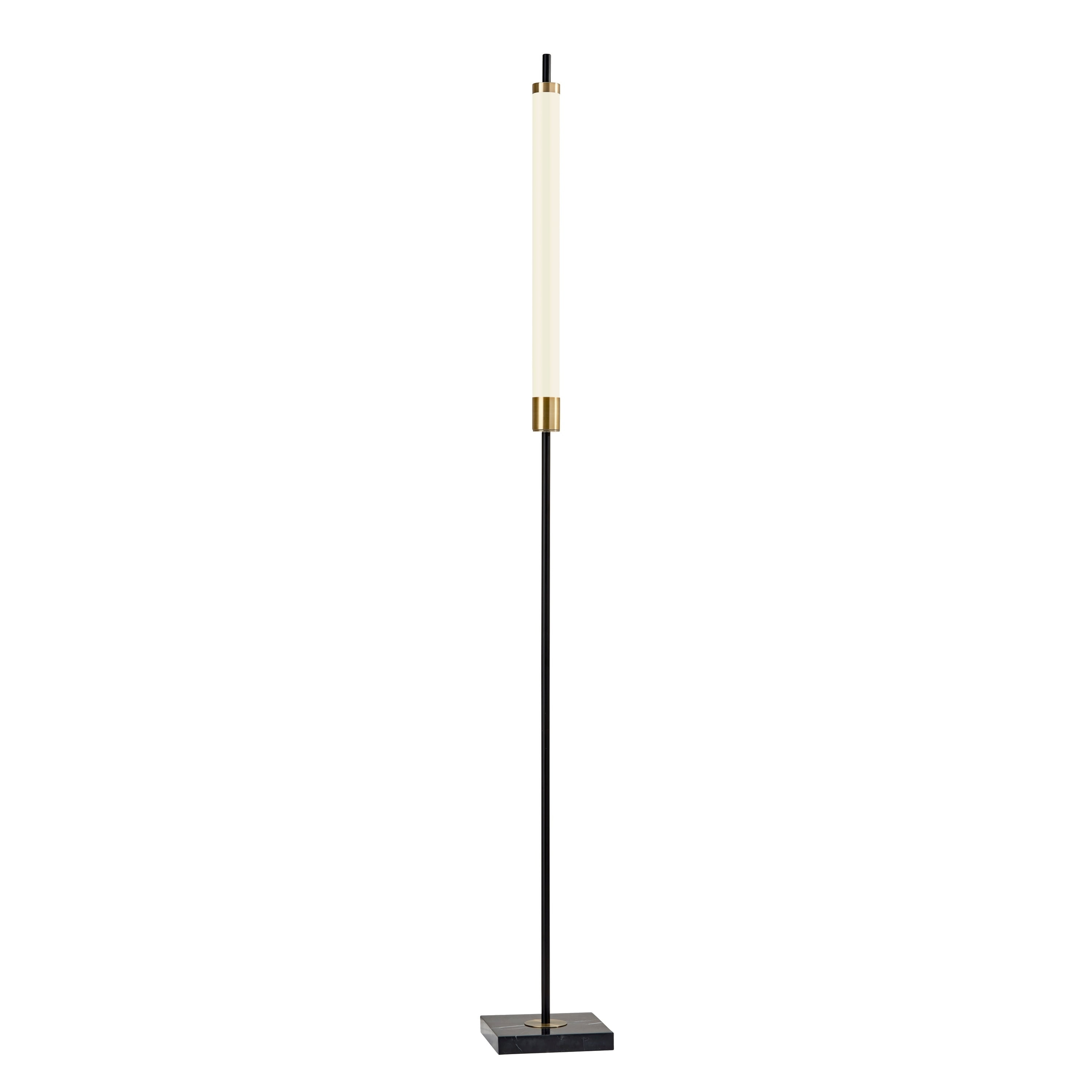Piper 72'' Matte Black and Antique Brass LED Floor Lamp
