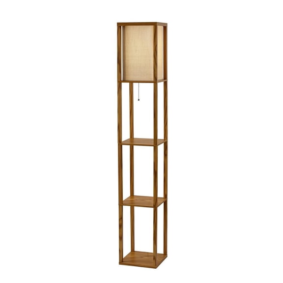 Adesso® Wright Shelf Lamp, 63"H, Natural Shade/Natural Base