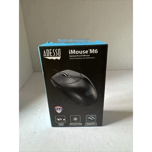 Adesso Imouse M6 Usb Optical Scroll Mouse Black Ulnb-73