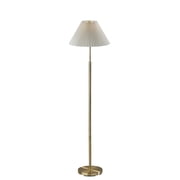 Simplee Adesso Jeremy 60.75"H Antique Brass Floor Lamp with White Pleated Fabric Shade SL9500-21