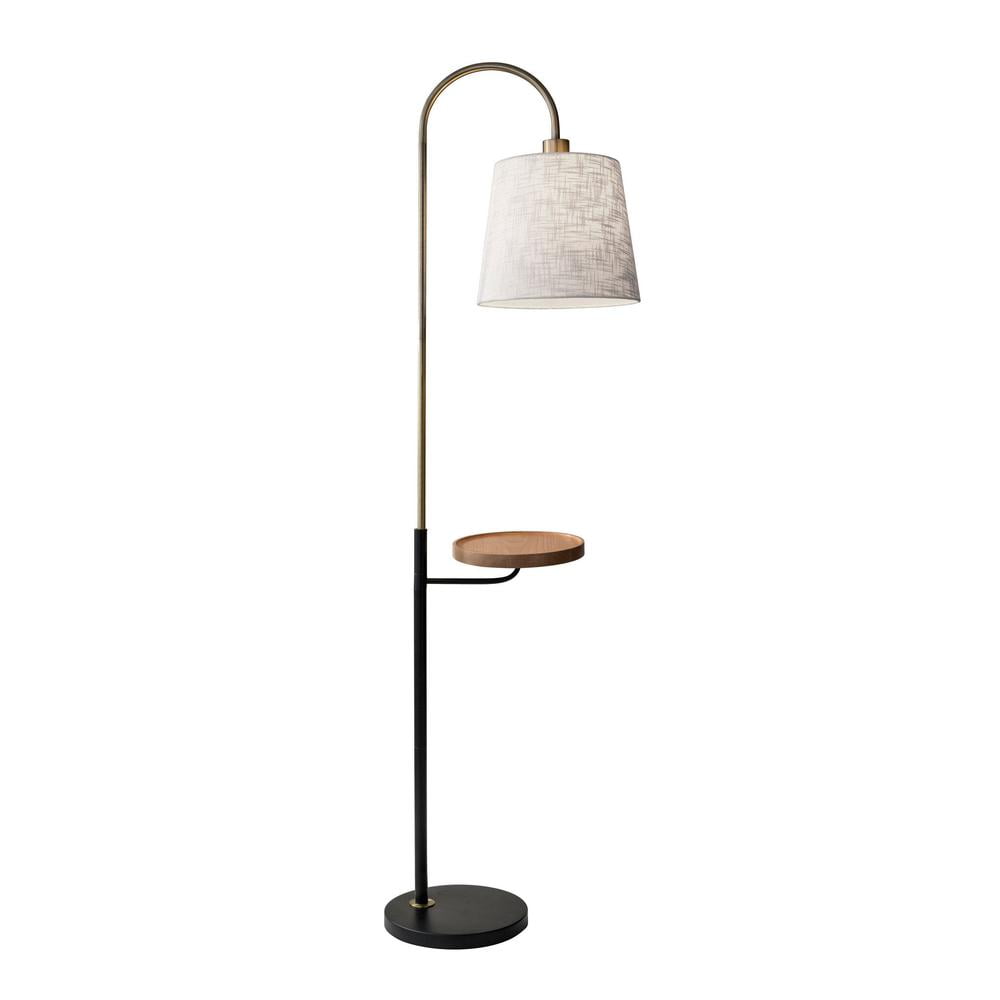 Adesso Home Tech Savvy 65 in 1-Light Floor Lamps With Table, Gold/Black