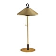 thumbnail image 1 of Adesso Kaden 19.75" 2-Light Pull Chain LED Brass Table Lamp with Tapered Metal Shade, 1 of 5