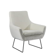Adesso Kendrick Soft Textured Grey Arm Chair Accent Chairs Off White Boucle Solid Modern & Contemporary