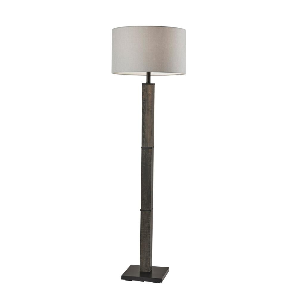 Black and Gray 61.5" Rustic Modern Floor Lamp