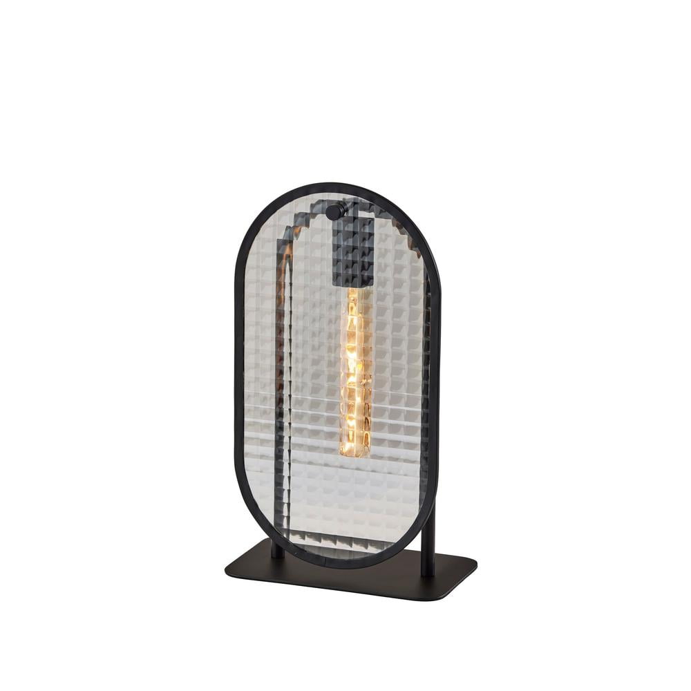 Edison Black Glass Desk Table Lamp with Metal Stand
