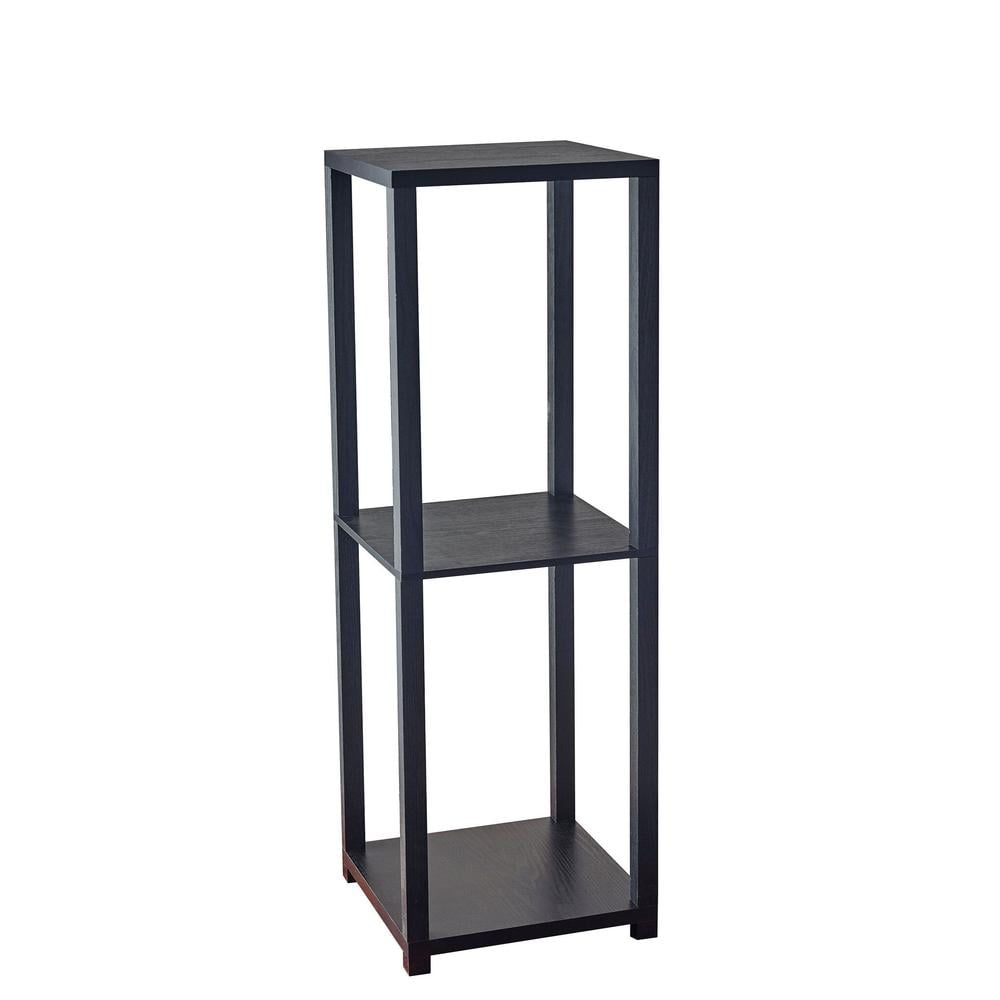 Urban Loft Black Wood Pedestal with PVC Veneer - 34.75" Tall
