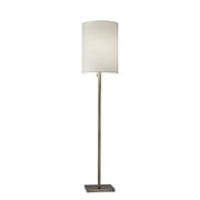 Adesso  Liam Floor Lamp, 60-1/2"H, Light Beige Shade/Antique Brass