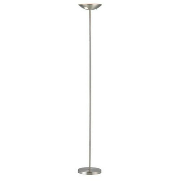 Adesso Mars LED Torchiere Floor Lamp in Brushed Steel Finish Color