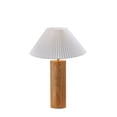 thumbnail image 1 of Adesso Marta 25.5" 1-Light Wood Table Lamp with White Pleated Tapered Shade, 1 of 5