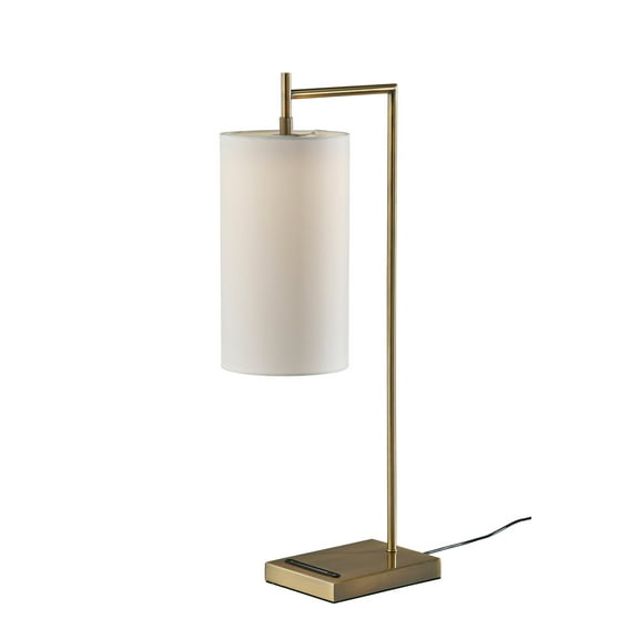 Adesso Matilda 25" 1-Light Touch Dimmable LED Antique Brass Table Lamp with Cylinder Shade