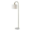 thumbnail image 1 of Adesso Meredith 59" 3-Way Marble & Antique Brass Task Floor Lamp with White Drum Shade, 1 of 5