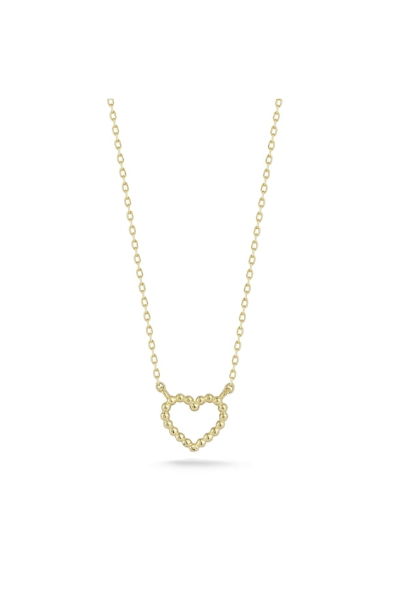 Jewelry 14k Real Solid Gold Dainty Heart Pendant Necklace for Women