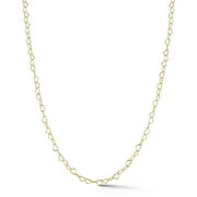 ADESSO MILANO Jewelry Italian Sterling Silver Heart Link Chain Necklace for Women, Made in Italy, Gold, 16"