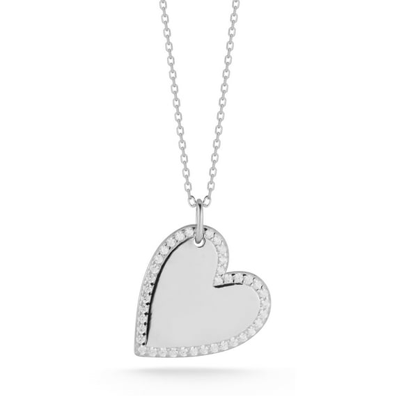 Adesso Milano Jewelry Sterling Silver Dainty Heart Necklace for Women