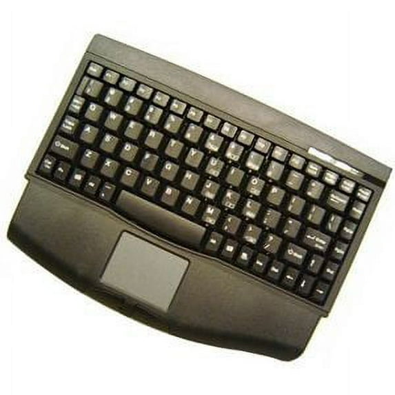 Adesso MiniTouch ACK-540PB Keyboard - PS/2 - QWERTY - 88 Keys - Black