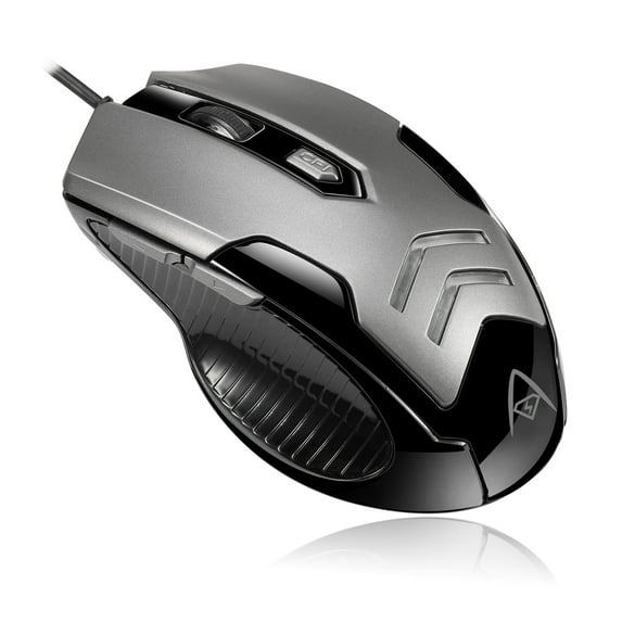 Adesso Multi-Color 6-Button Gaming Mouse - Optical - USB Cable - Black, Gray - 3200 dpi - Scroll Wheel - 6 Button(s)