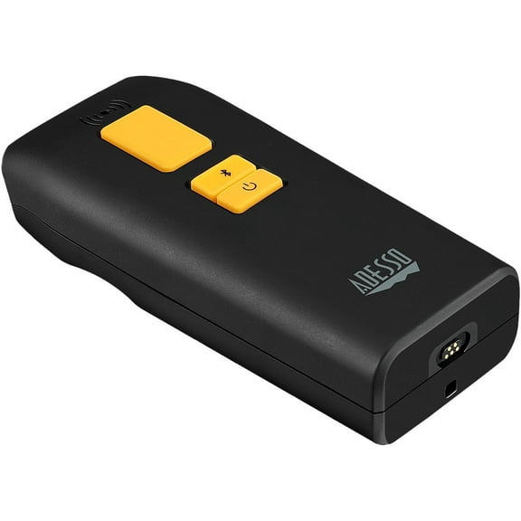 Adesso NuScan 3500TB Portable Pocket Size Bluetooth Long Range 1D/2D Barcode Scanner w/ Detachable Magnetic Cable, IP66 Waterproof, Antimicrobial, Drop Protection - NUSCAN3500TB