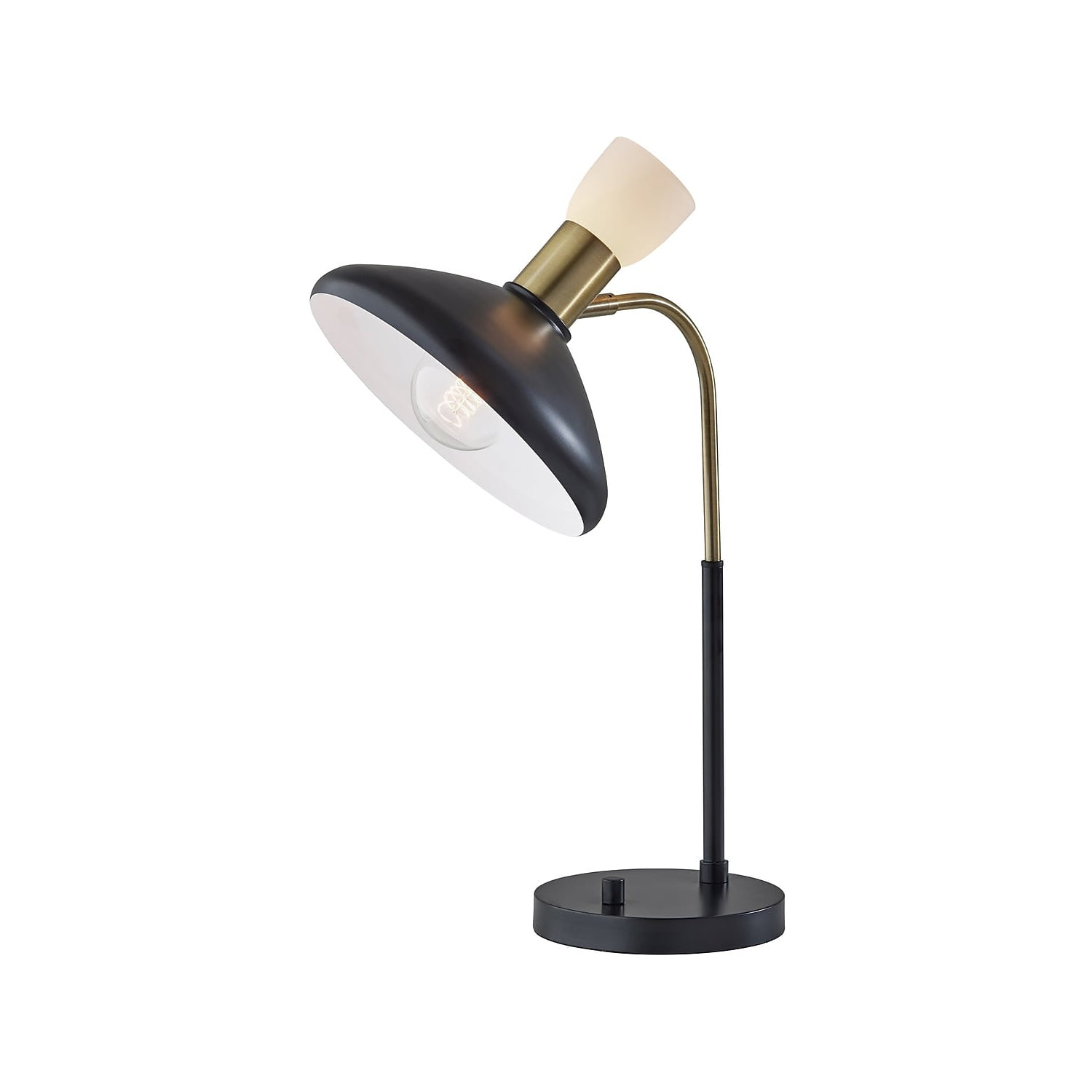 Patrick Black and Brass Adjustable Metal Desk Lamp