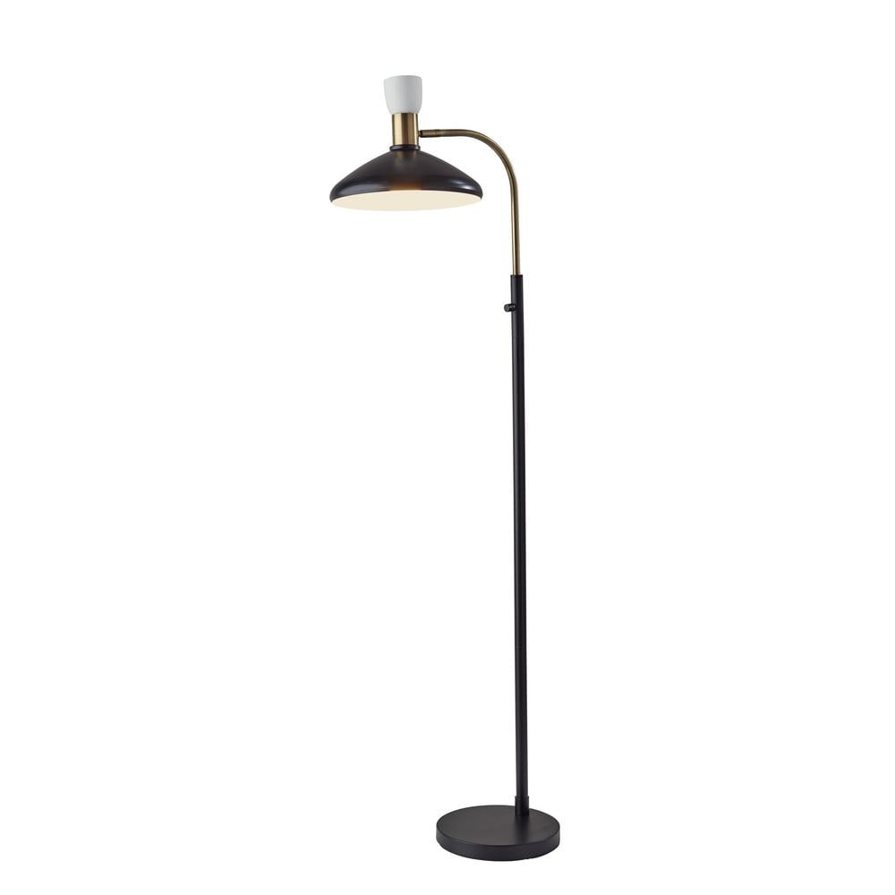 Edison Adjustable Black and Brass Metal Floor Lamp