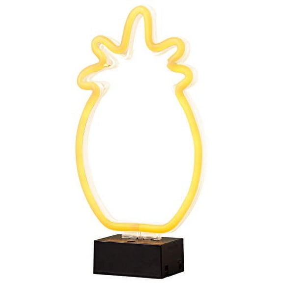 Adesso Pineapple LED Neon Light, Yellow