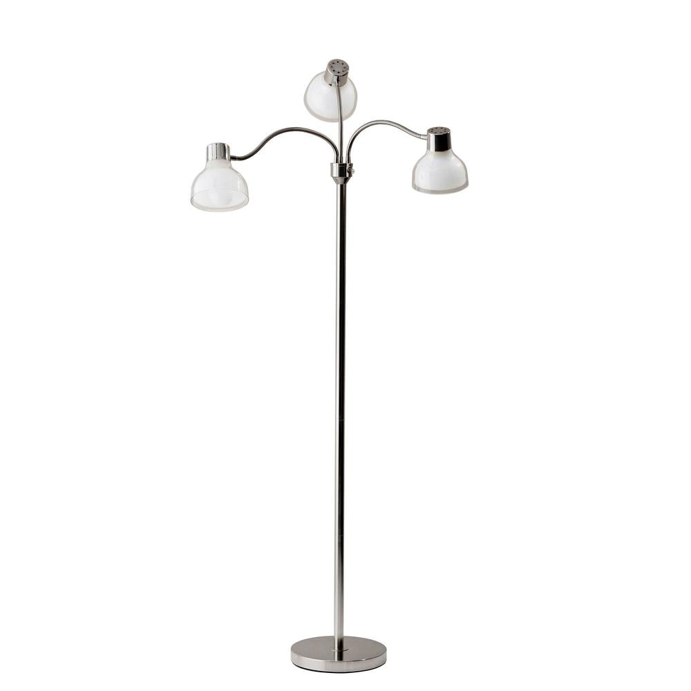 Presley 18" Polished Nickel 3-Arm Adjustable Floor Lamp