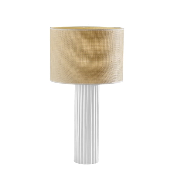 Adesso Primrose 28.75" 1-Light 3-Way Table Lamp with Woven Natural Drum Shade