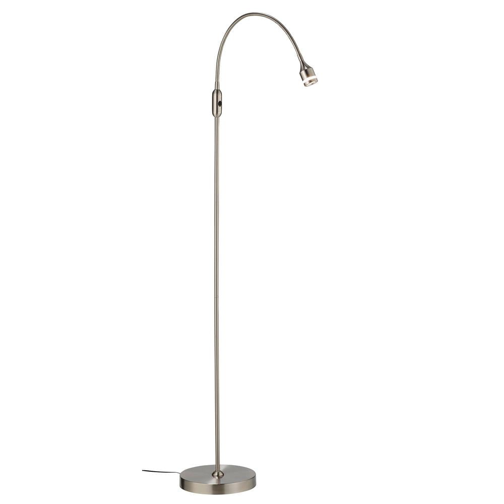 Adesso Arc Adjustable Brushed Steel LED Floor Lamp, 45"-56" Height