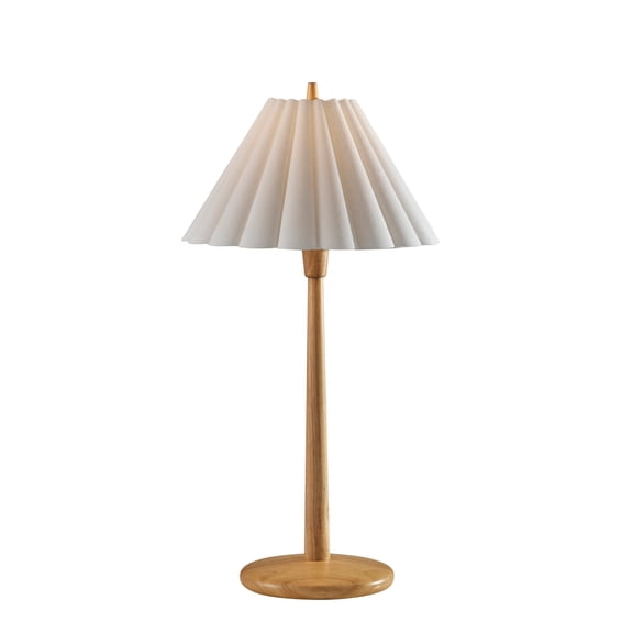 Adesso Scallop 28.75" 1-Light Table Lamp with Textured Cream Scalloped Fabric Shade
