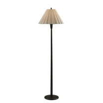 Adesso Scallop 60.75" 3-Way Decorative Wood Floor Lamp with Scalloped Tapered Shade