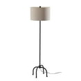 thumbnail image 1 of Adesso Silos 60" 3-Way Black Decorative Floor Lamp with Beige Textured Drum Shade, 1 of 5