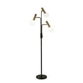 thumbnail image 1 of Adesso Sinclair Led 3-Arm Floor Lamp Black & Antique Brass Frosted Glass, 1 of 3
