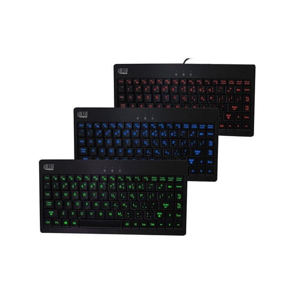 Adesso SlimTouch 110 3-Color Illuminated Mini Keyboard