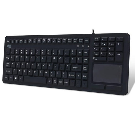Adesso AKB-270UB Antimicrobial Waterproof Touchpad Keyboard - Cable Connectivity - USB Interface - 108 Key - English (US