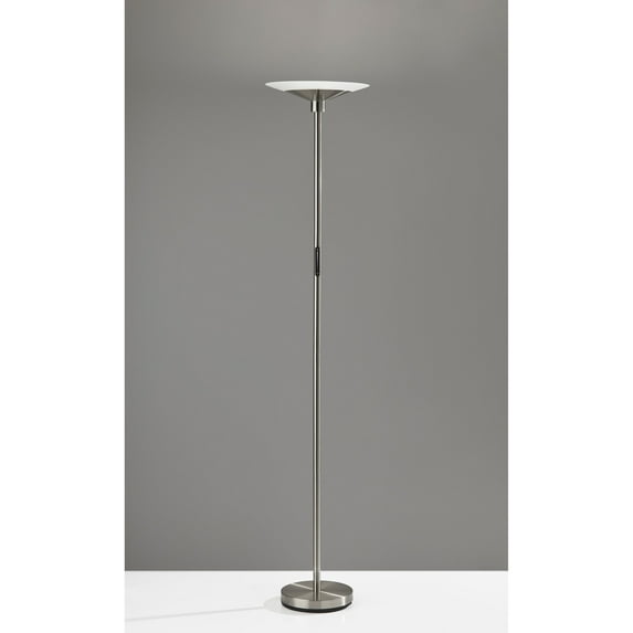 Adesso Solar 71" Touch Switch Dimmable LED Torchiere Floor Lamp with Frosted Glass Shade