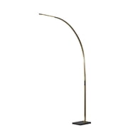 Adesso Sonic 91 Modern Dimmable LED Antique Brass & Black Marble Arc Floor Lamp